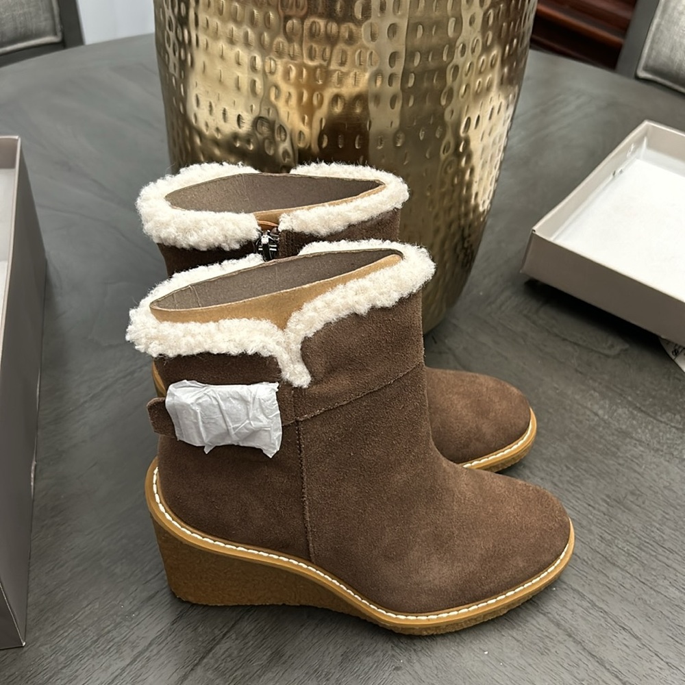 Franco Sarto Suede Wedge Ankle Boots - Ulayna - Picture 5 of 7